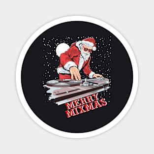 Christmas Santa Claus Playing Dj Merry Mixmas Magnet